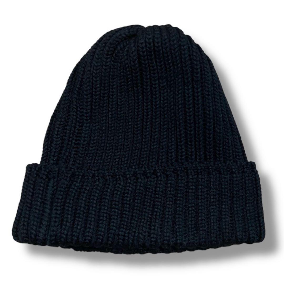 【肉厚生地・パピヨン刺繍】Needles ニードルス Beanie 黒 ニット帽