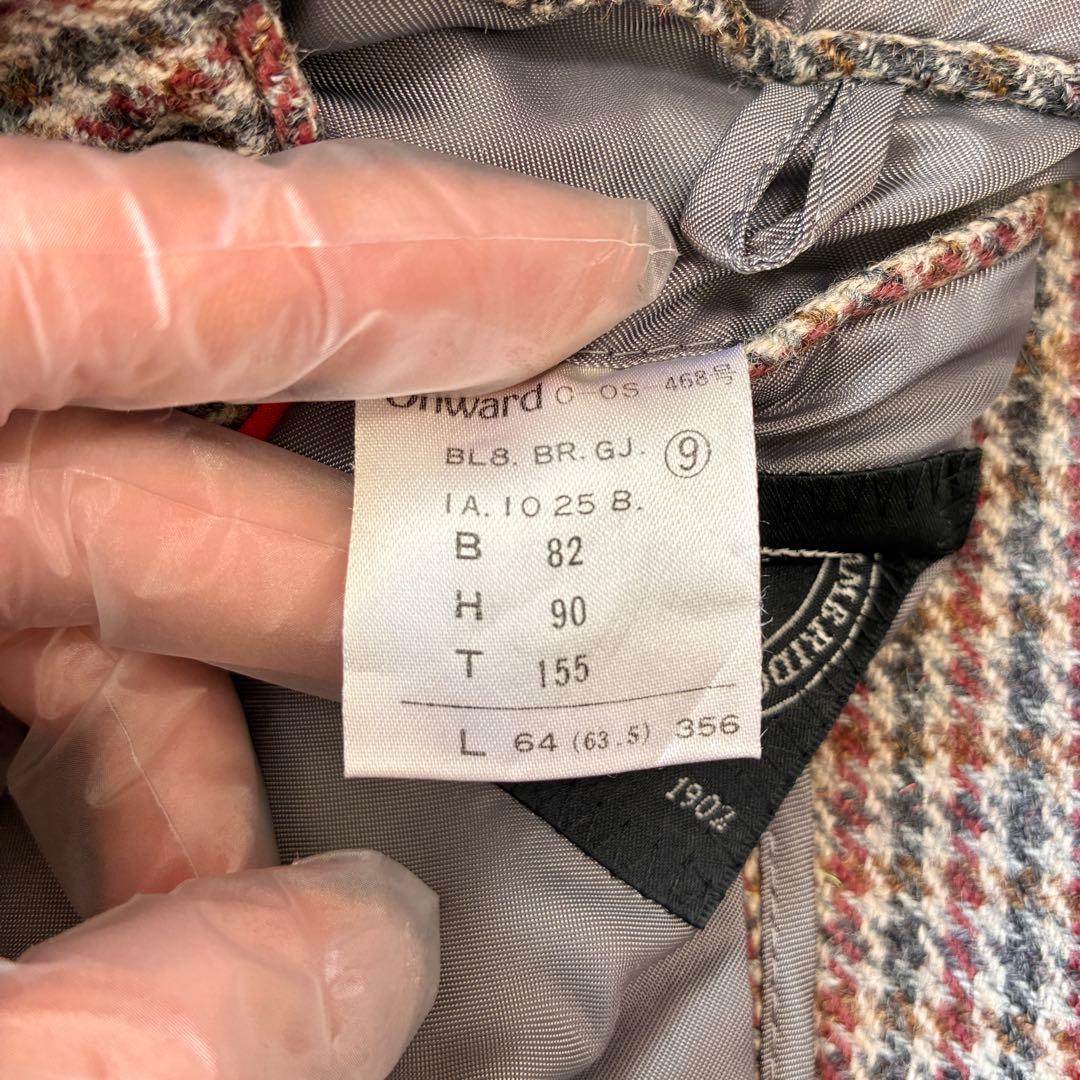 【美品】J.PRESS ツイードジャケット レディース 三つ釦 くるみボタン