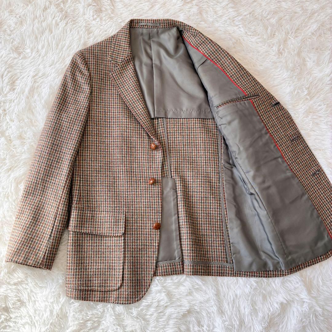 【美品】J.PRESS ツイードジャケット レディース 三つ釦 くるみボタン