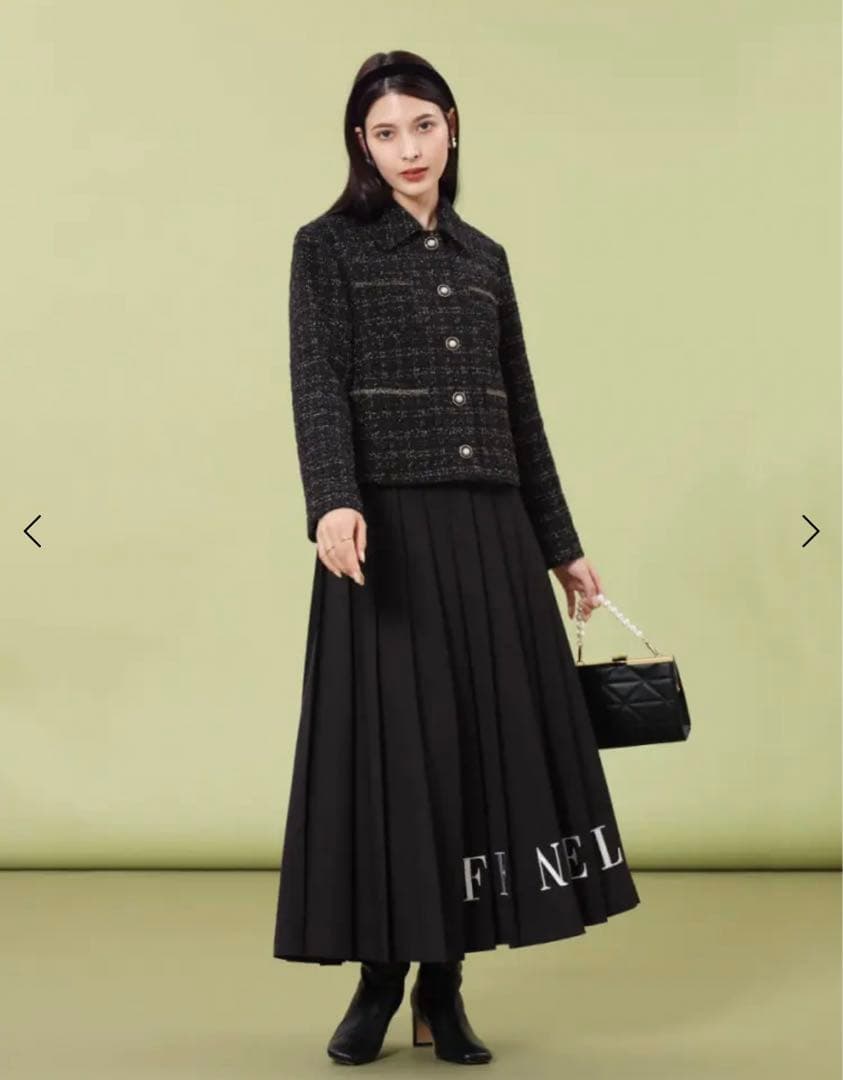 今期新品タグ付FENNEL26000円刺繍ロゴプリーツスカート　スコットクラブ
