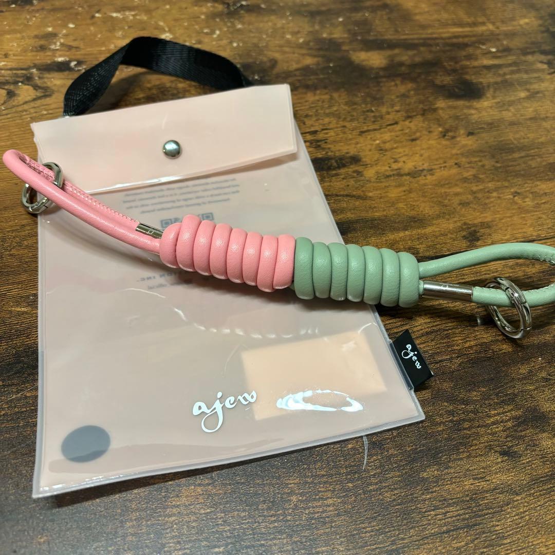 ajew coil strap エジューコイルストラップ uguisu×pink