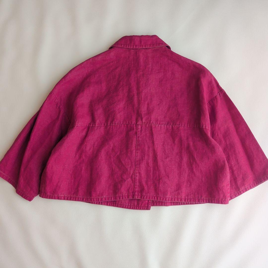 PRADA♡リネン ショートジャケット ピンク M ブルガリア製