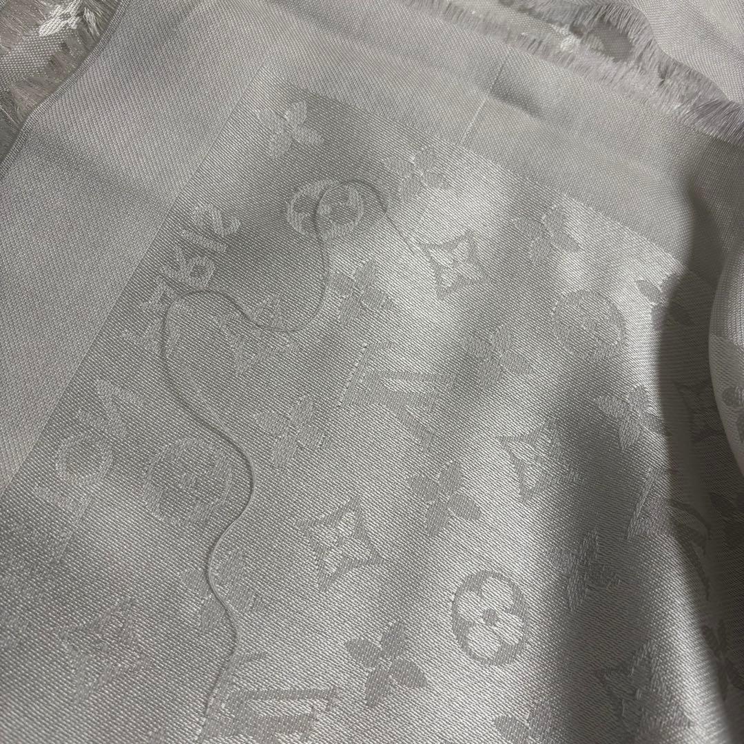 LOUIS VUITTON　ショール・モノグラム　 ストール 　グレー