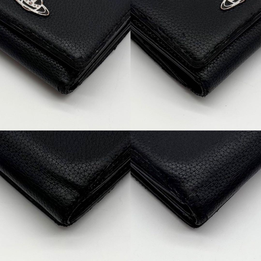 【美品】ヴィヴィアンウエストウッド レザー 二つ折り財布 オーブ 型押し ロゴ