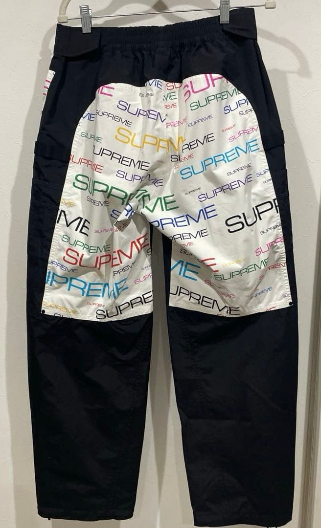 シュプリーム×ノースフェイス スティープテックパンツ ホワイト 総柄ロゴ