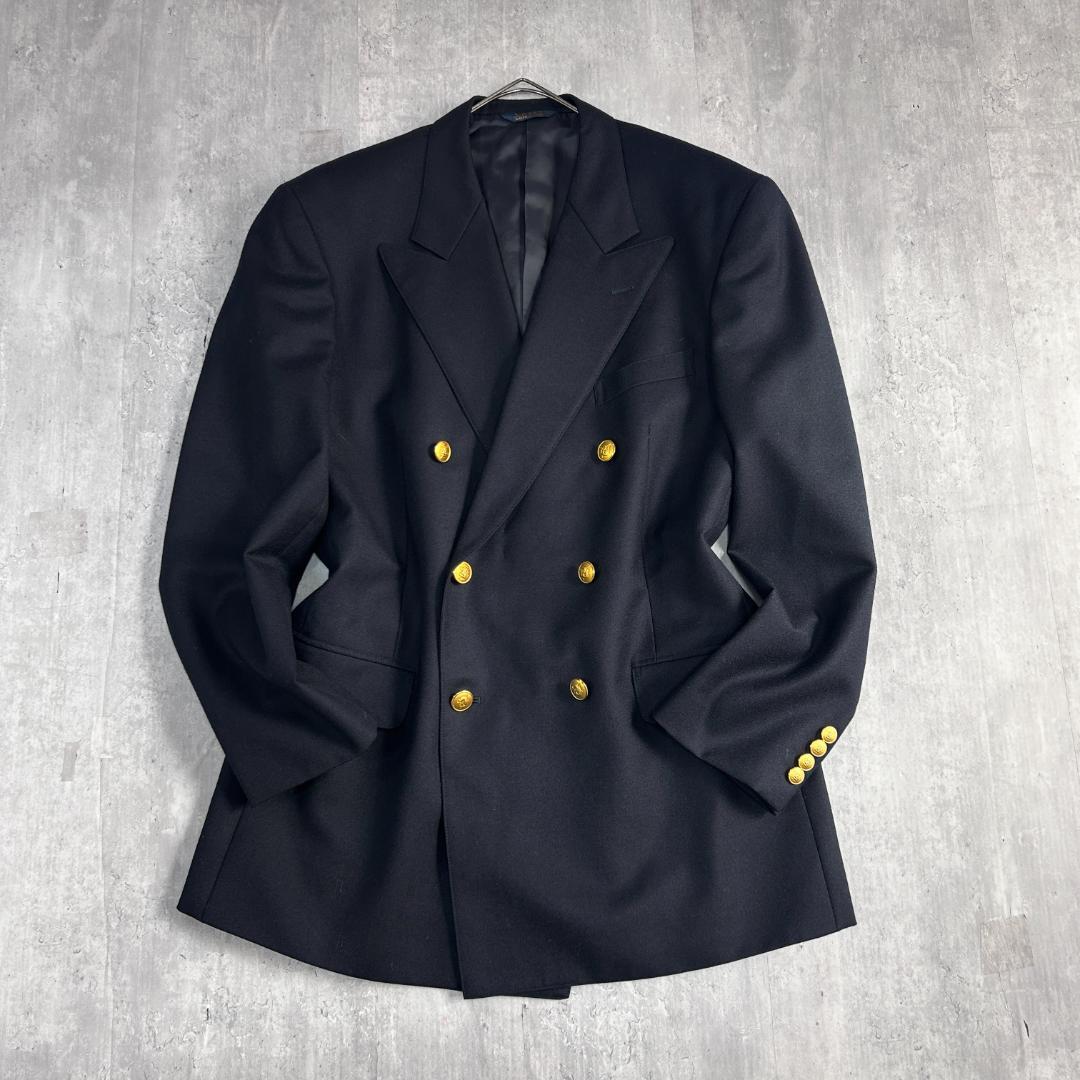 美品 CHAPS RALPH LAUREN 紺ブレ ダブル 金ボタン AB7