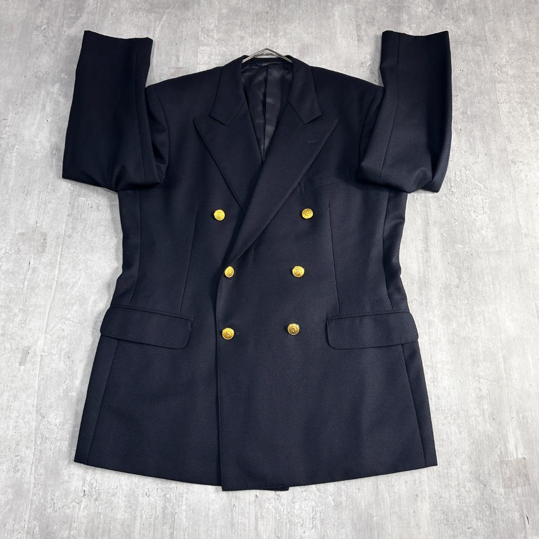 美品 CHAPS RALPH LAUREN 紺ブレ ダブル 金ボタン AB7