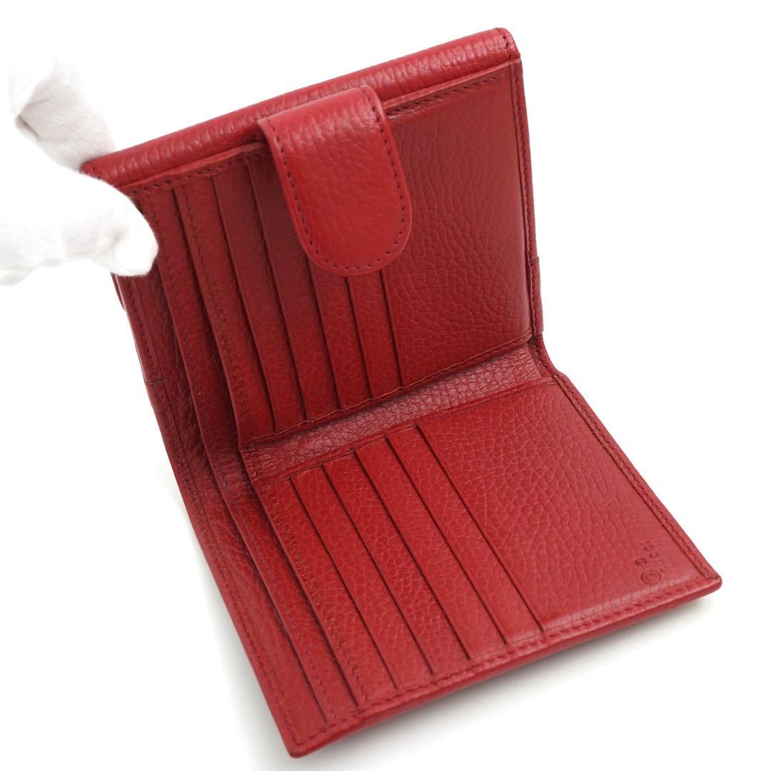 ✨新品未使用・箱付き✨　GUCCI ミニ財布　インターロッキング　GGロゴ 赤色