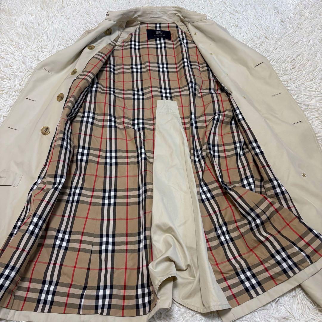 人気 バーバリーロンドン ベージュ トレンチコート チェック ロング丈 9号 M