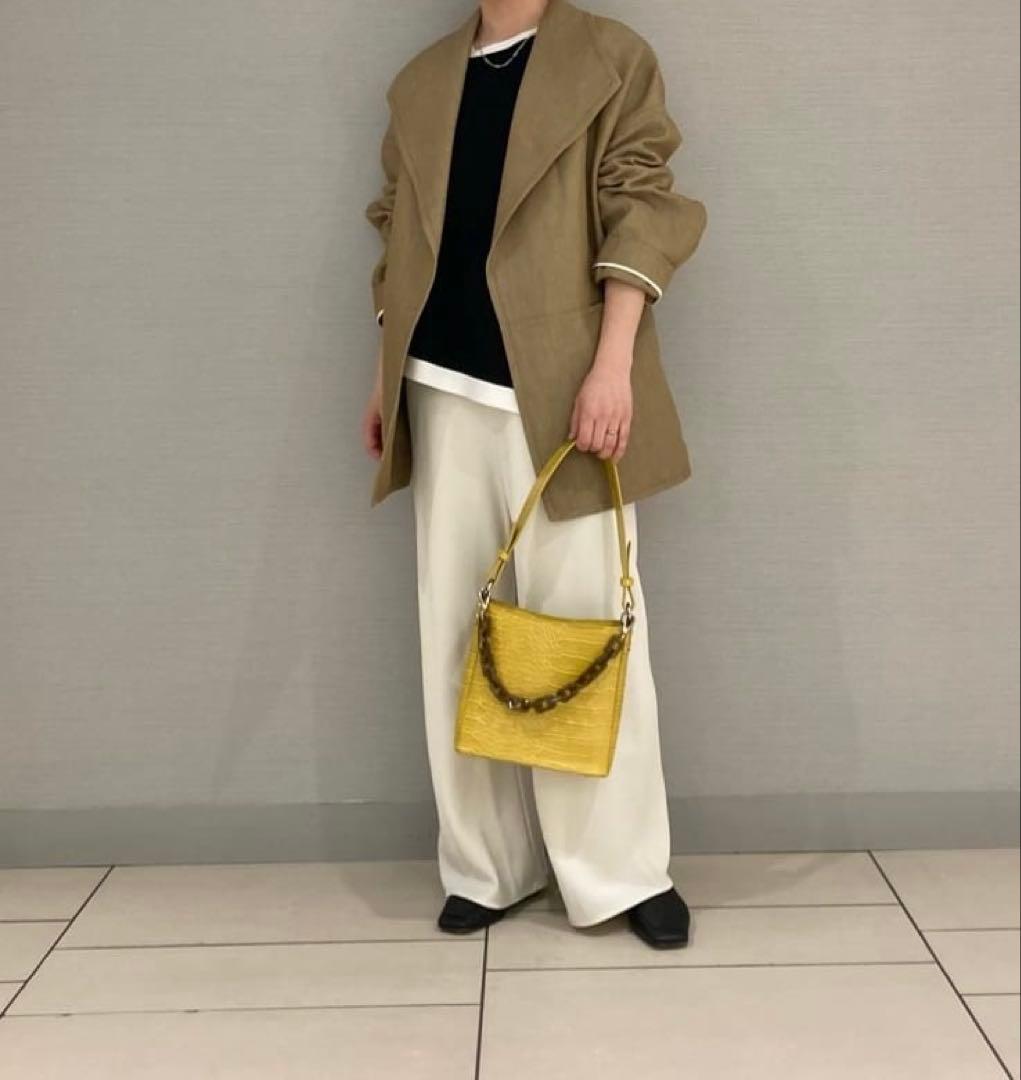 DES PRES デプレ リネンオックスフォード ウィングカラーショートコート