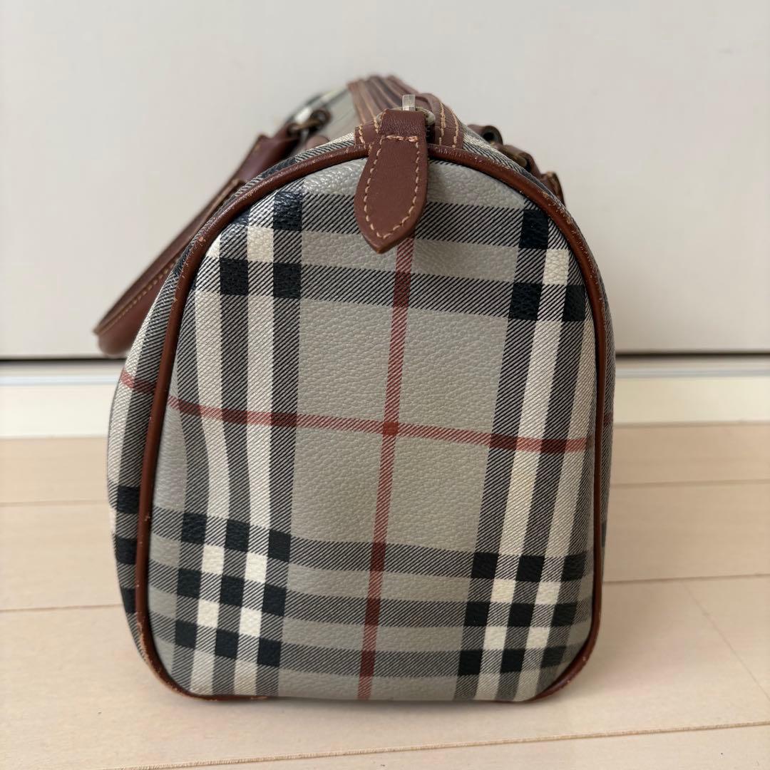BURBERRY ミニボストンバッグ ノバチェック ホースロゴ　バーバリー
