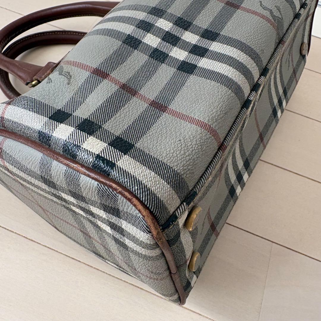 BURBERRY ミニボストンバッグ ノバチェック ホースロゴ　バーバリー