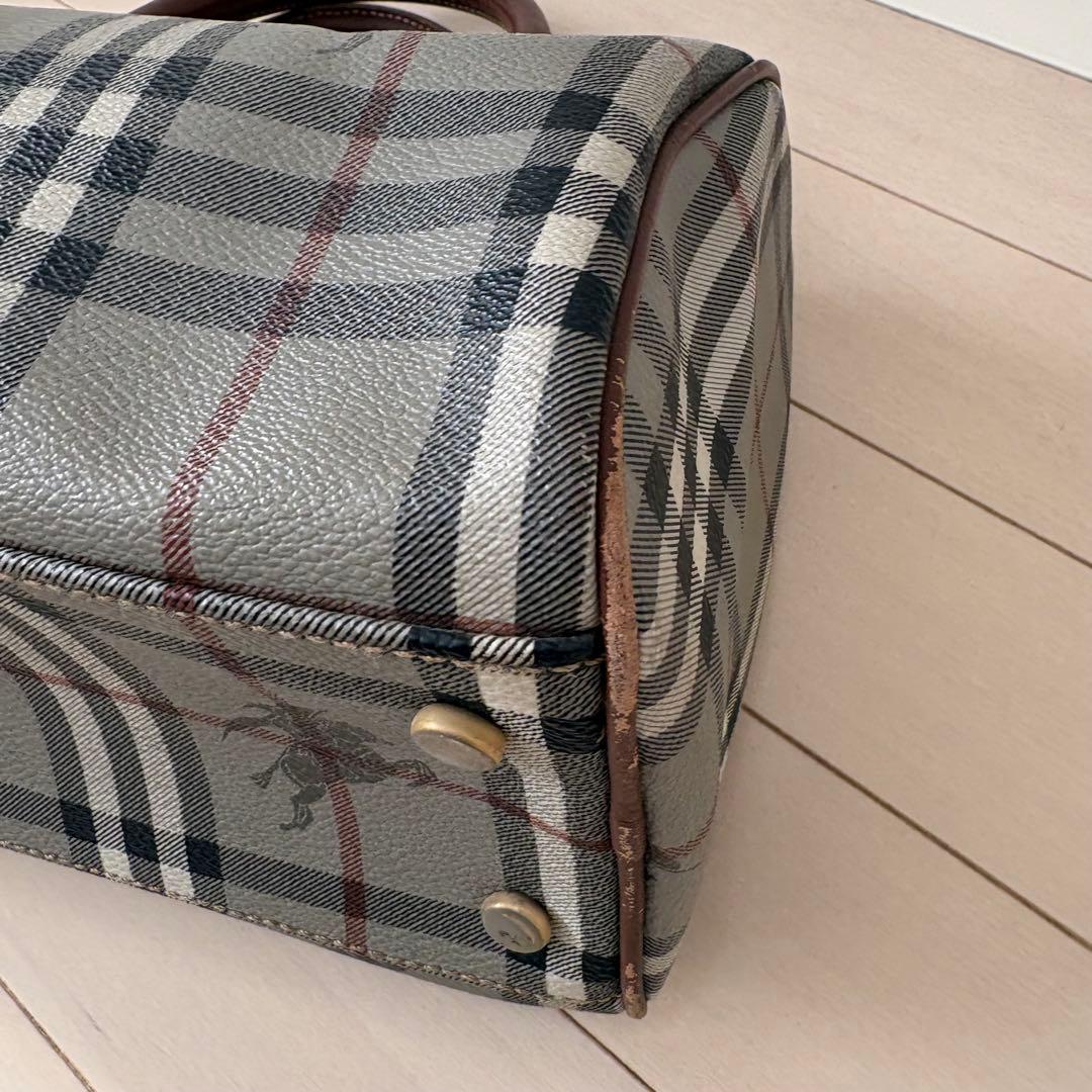 BURBERRY ミニボストンバッグ ノバチェック ホースロゴ　バーバリー