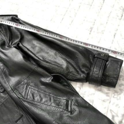 ✨美品✨本革 ラムレザー トレンチコート　レディース　L〜XLサイズ　ブラック