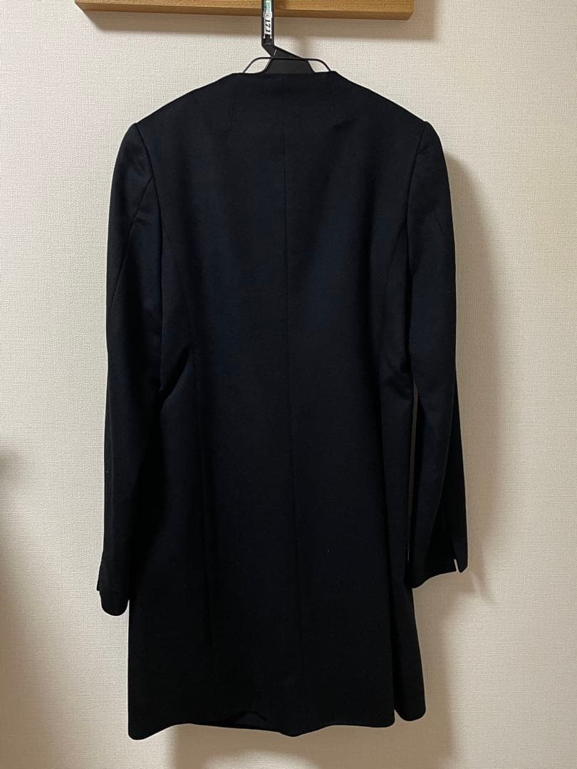 トゥモローランドコレクション ノーカラーコート カシミヤ100　黒　40サイズ