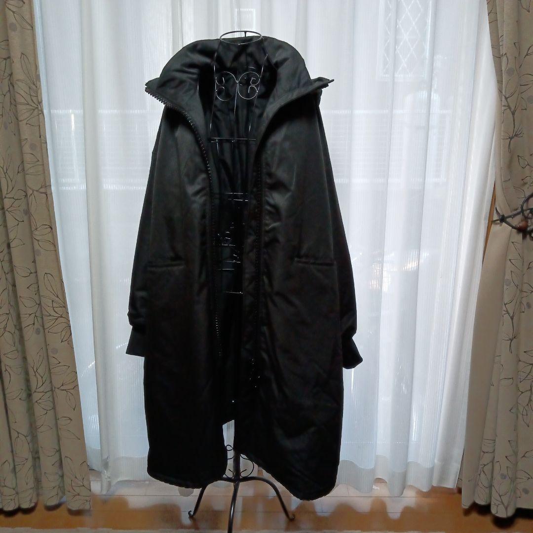大人気で売切れ アンティカantiquaビッグファスナーロングコート中綿黒 秋冬