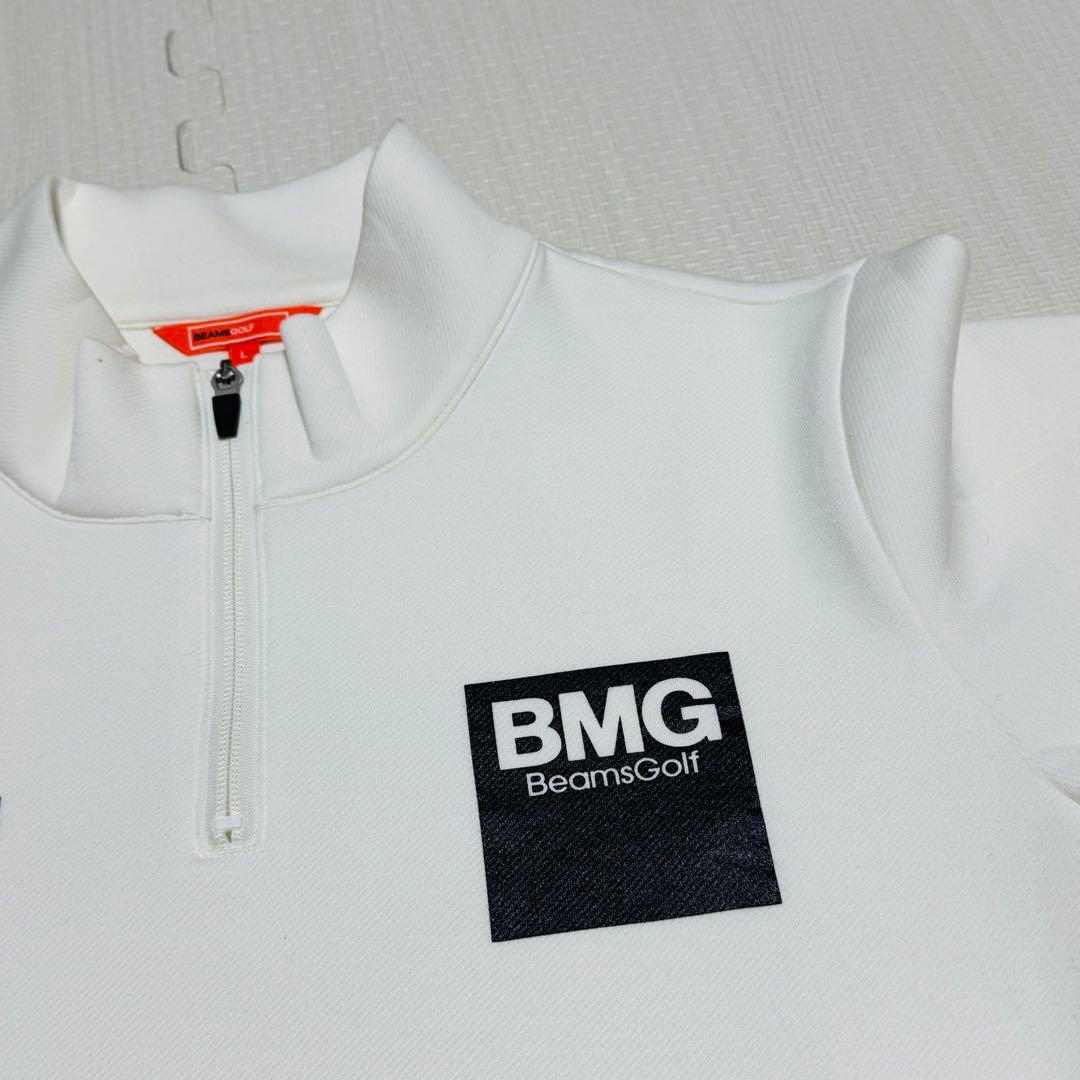 BEAMS GOLF ハーフジップ セーター ホワイトLサイズ