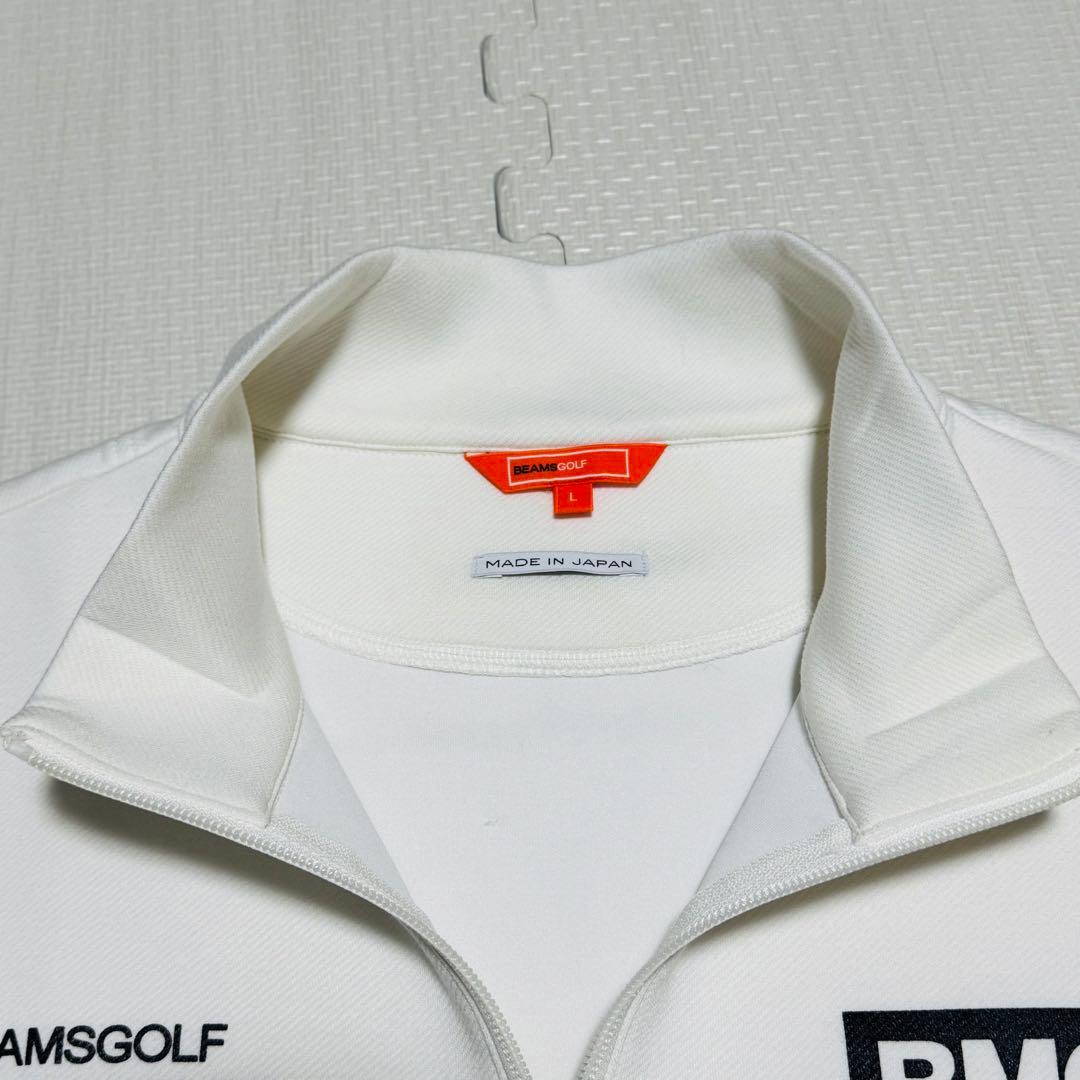 BEAMS GOLF ハーフジップ セーター ホワイトLサイズ