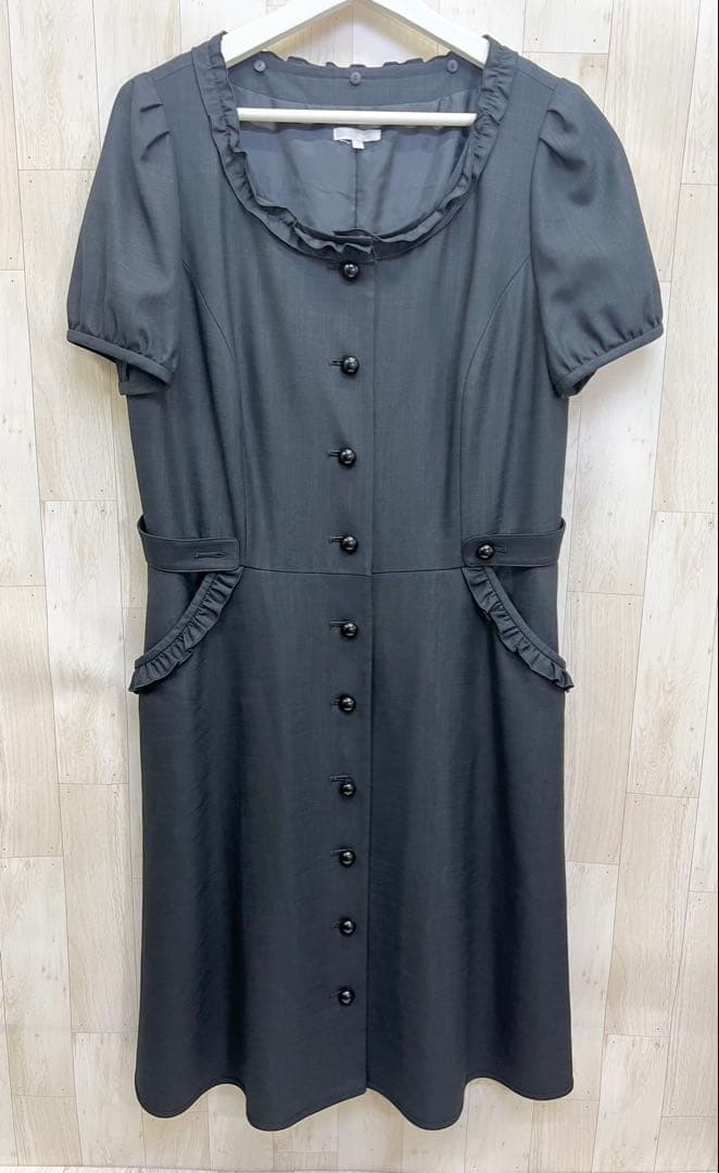 TO BE CHIC パールビジュー襟 2way パフスリーブ ワンピース 44