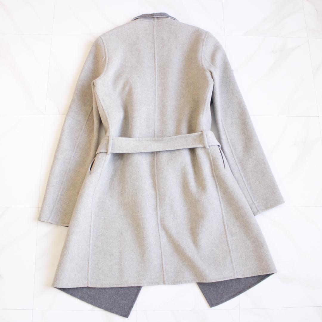 【美品】JOSEPH カシミヤ混 リバーベルテッドコート S グレー