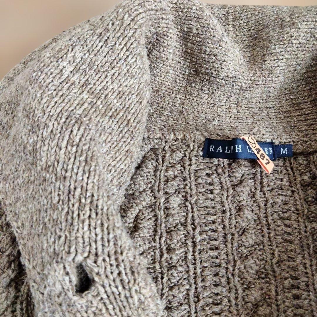 Ralph Lauren ベージュ カーディガン　レディースМ　絹100%