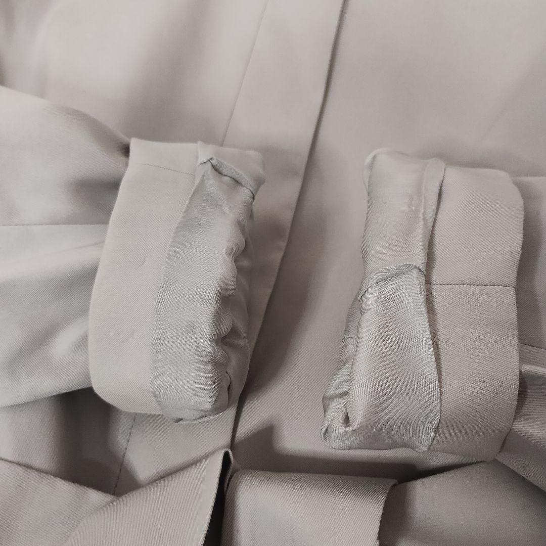 トゥモローランド ノーカラーコート グレージュ トレンチ ステンカラー S