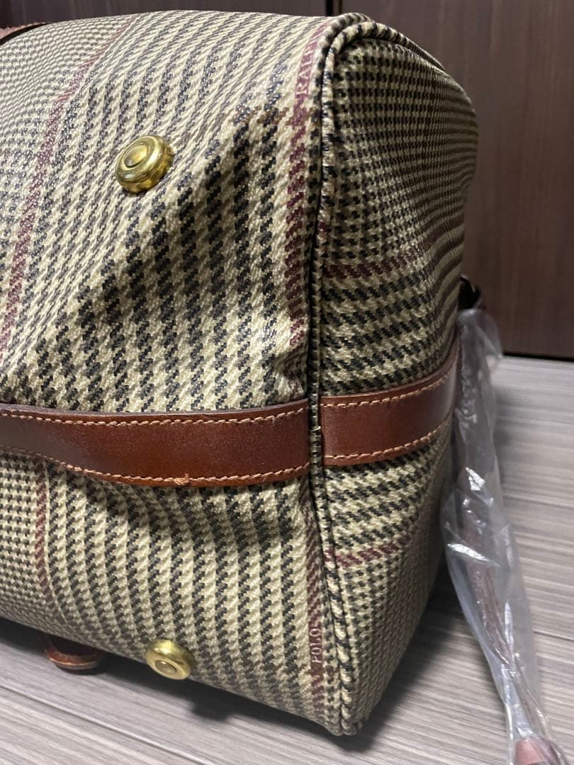 美品 特大 ポロラルフローレン ボストンバッグ 2way 千鳥格子 大容量