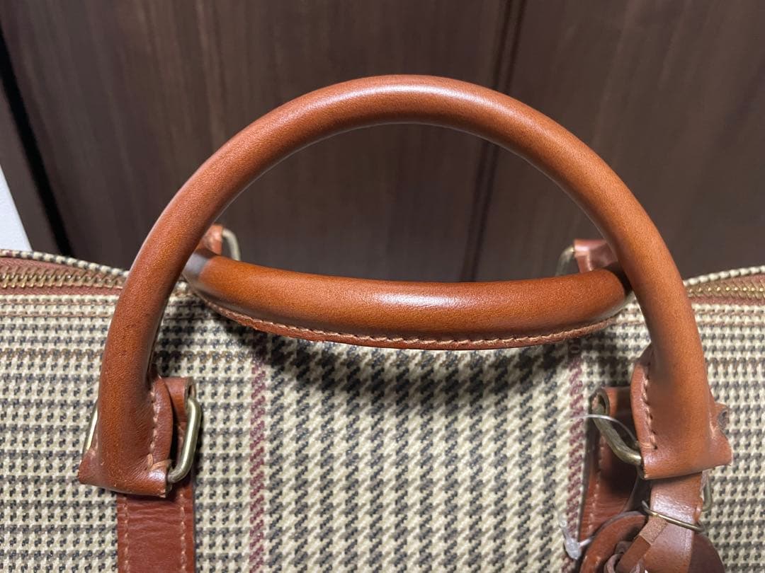 美品 特大 ポロラルフローレン ボストンバッグ 2way 千鳥格子 大容量