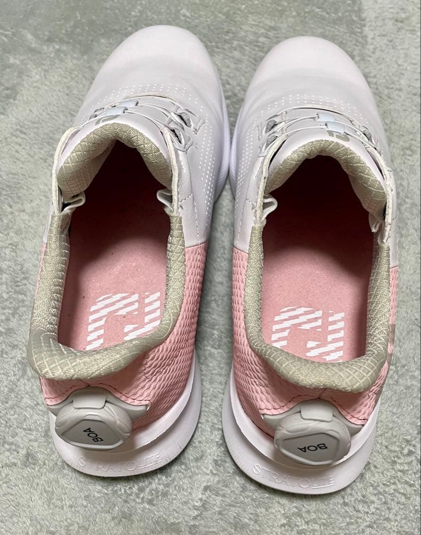 1度のみ使用FootJoy ゴルフシューズ 女性用 ホワイト/ピンク　24.5