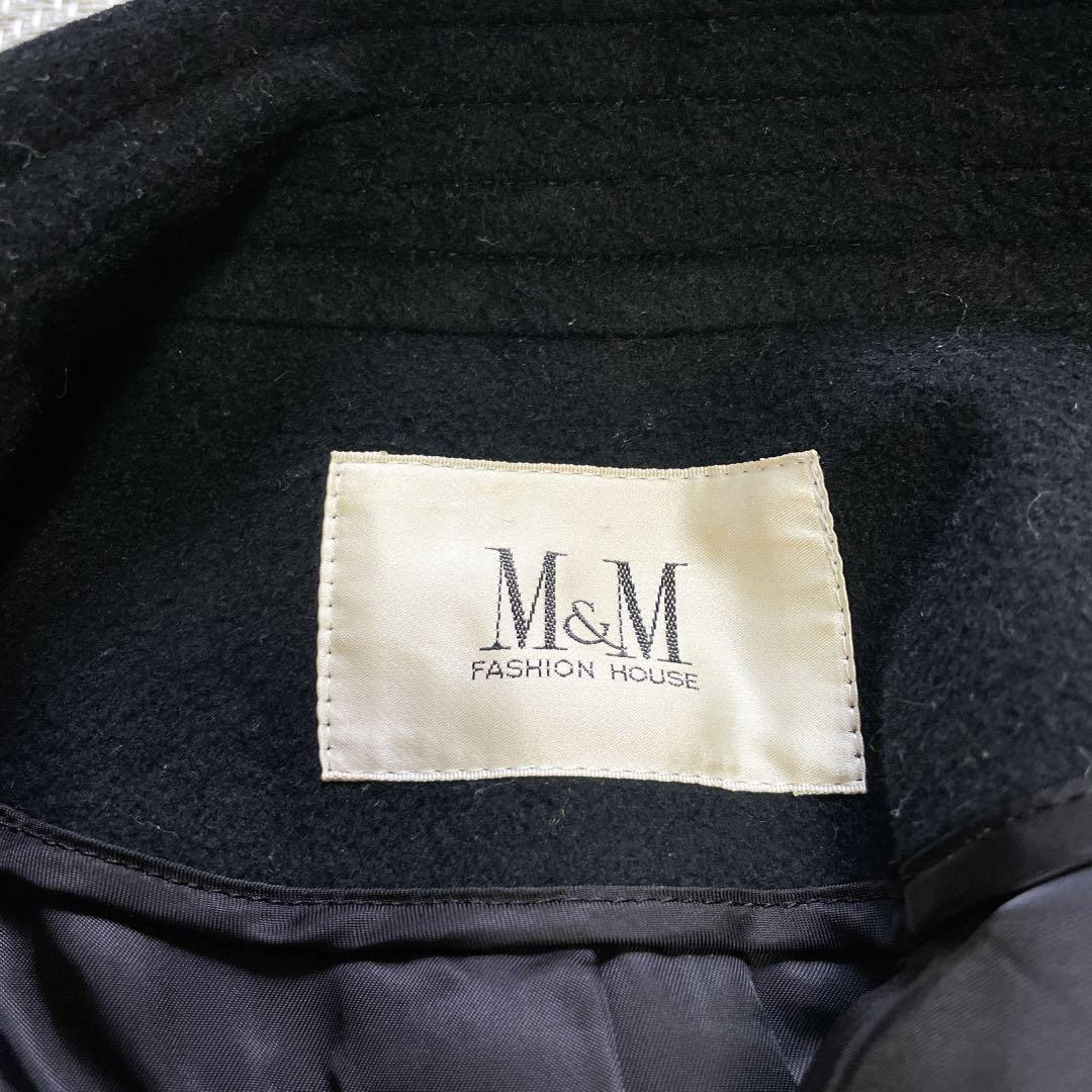 M&M カシミヤ 100% ブラック ロングコート