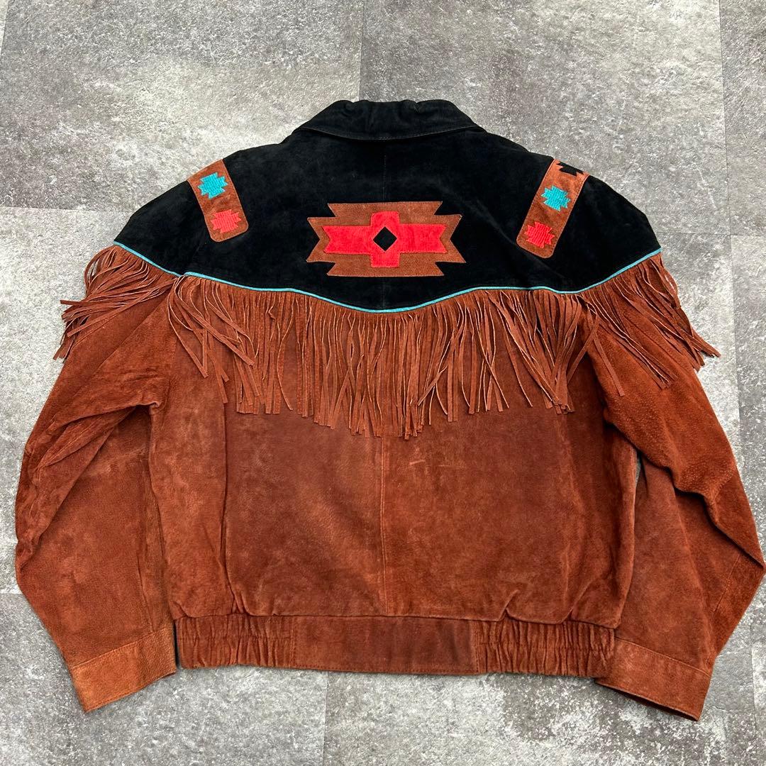 80s pioneer wear ネイティブ柄 スウェードジャケット M