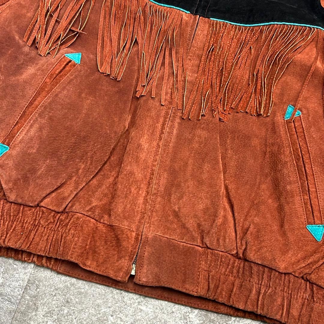 80s pioneer wear ネイティブ柄 スウェードジャケット M