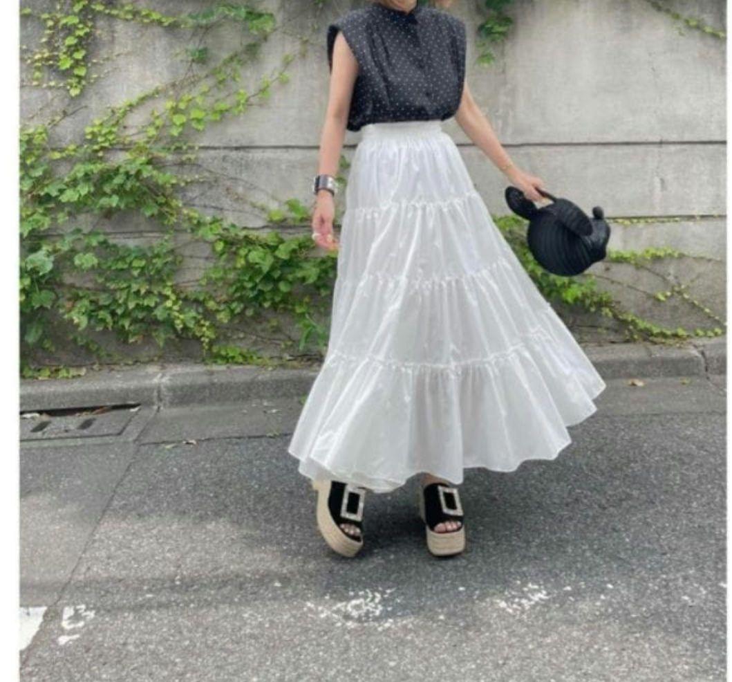 シーニュcygne ティアードスカート aki ホワイト 0 ペチコート付き