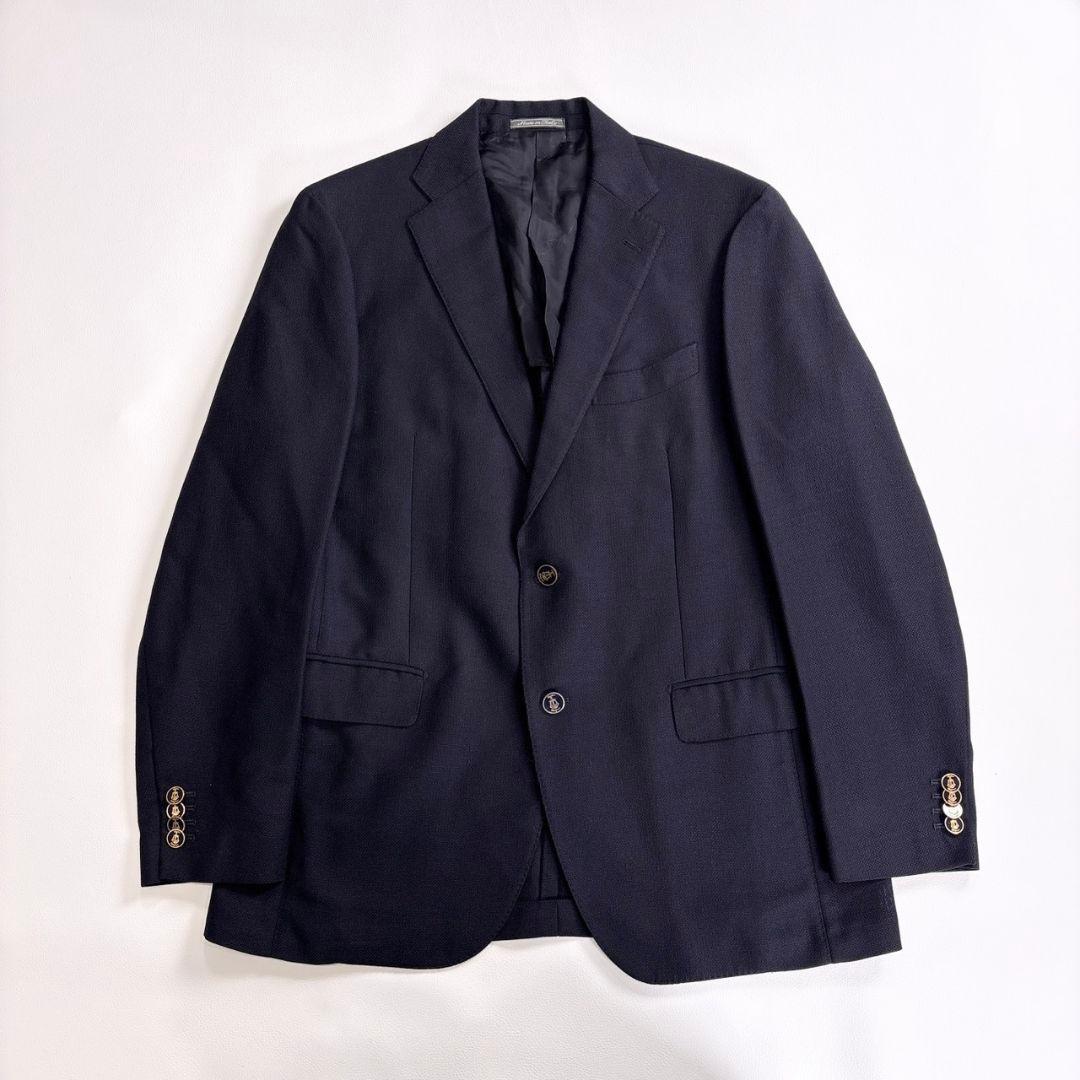 美品 サルヴァトーレフェラガモ[2XL 金ボタン モヘヤ混]テーラードジャケット