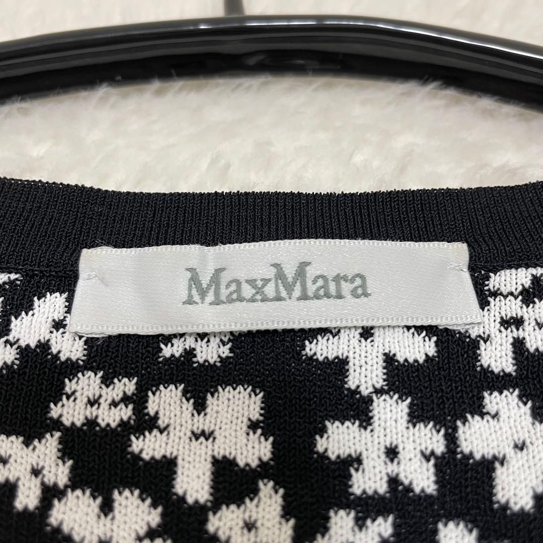 極美品★マックスマーラ　シルク×サマーニット　半袖トップス　白タグ　花柄