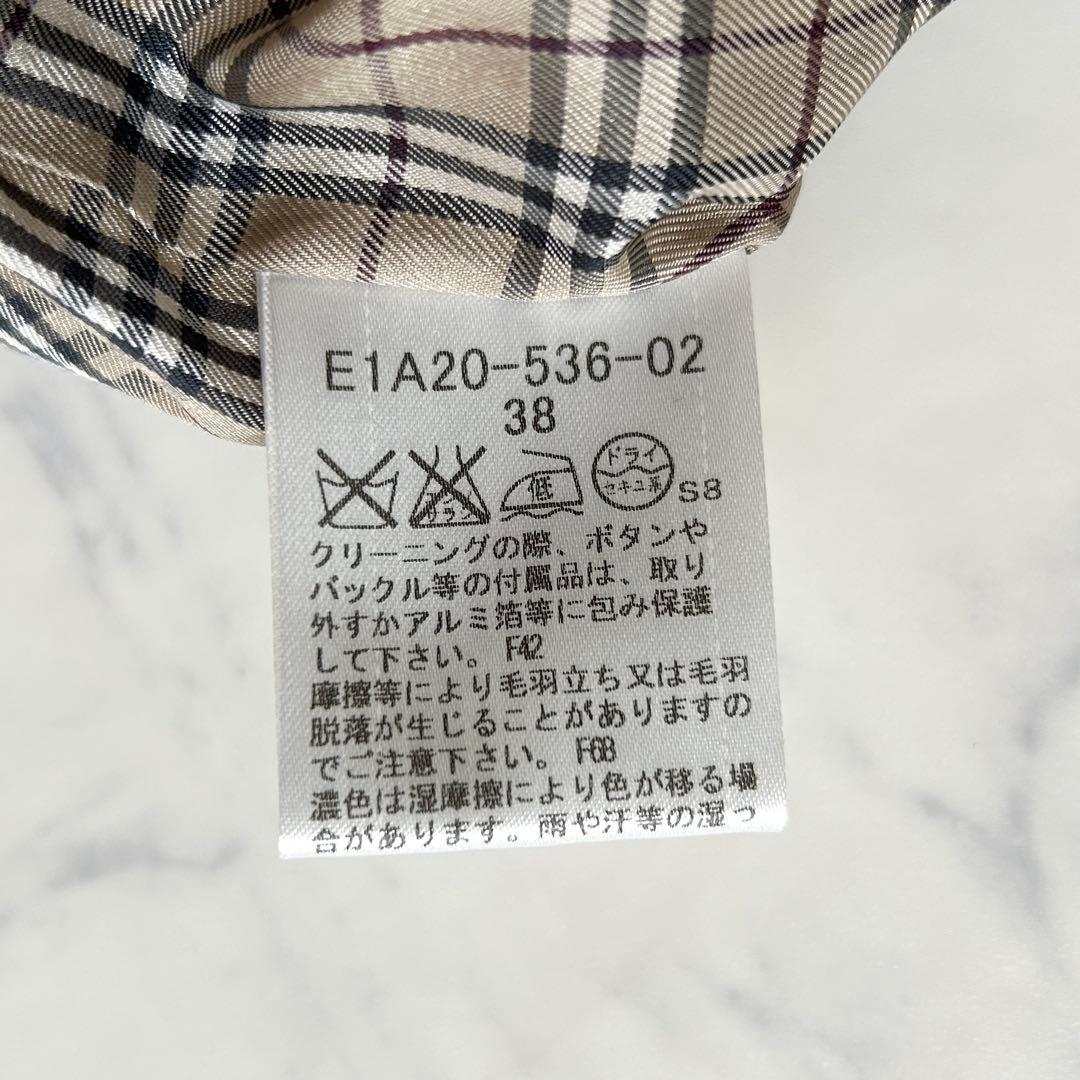 バーバリーブルーレーベル 裏地ノバチェック コート フード ベルト ベージュ