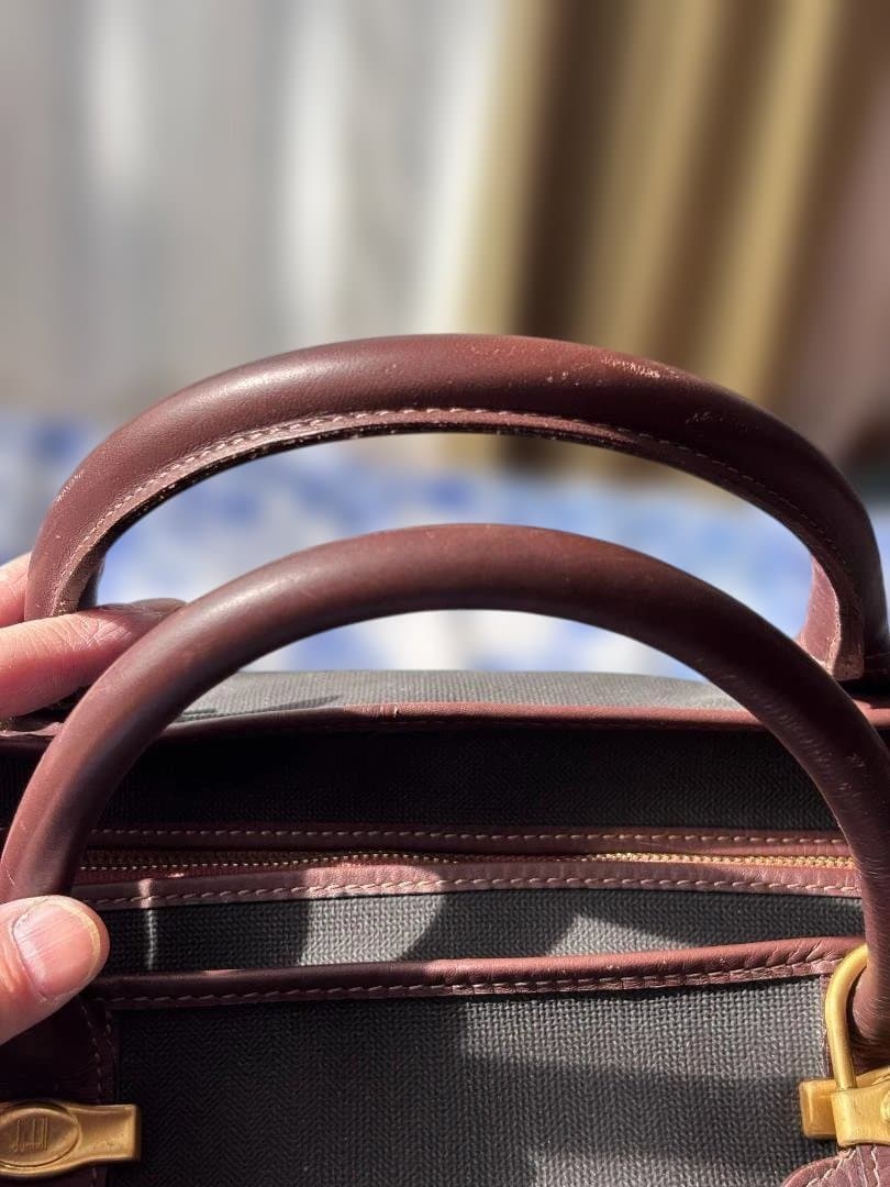 Dunhill　ダンヒルボストンバッグ 茶色 キャンバス