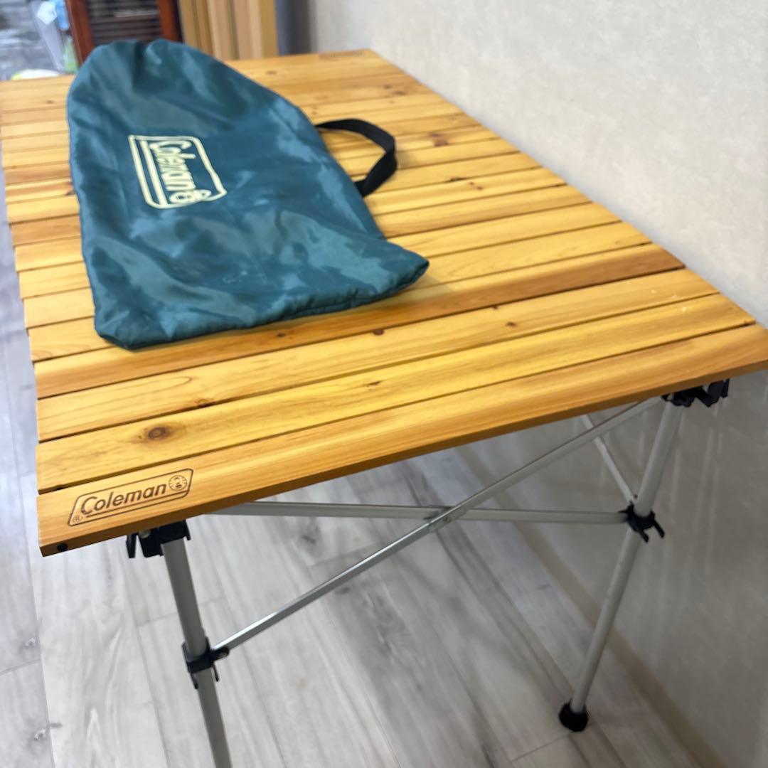 Colemanコールマン ウッドテーブル　ロール　キャンプ　アウトドア　BBQ