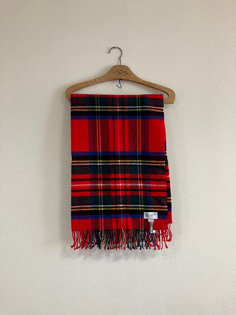 Johnstons of Elgin タータンチェックストール　カシミア混