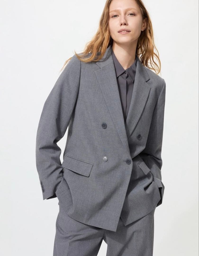noさま　UNIQLO ダブルジャケット(gray)