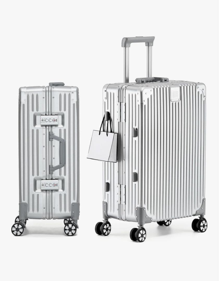 スーツケースキャリーケース4-6泊60L 67.5*42.5*25cm Mアルミ