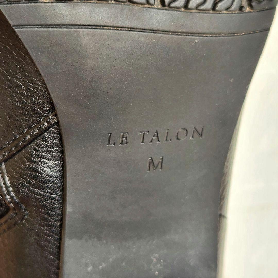 大人気❣️LE TALONスクエアフィットショートブーツ M サイドジップ金