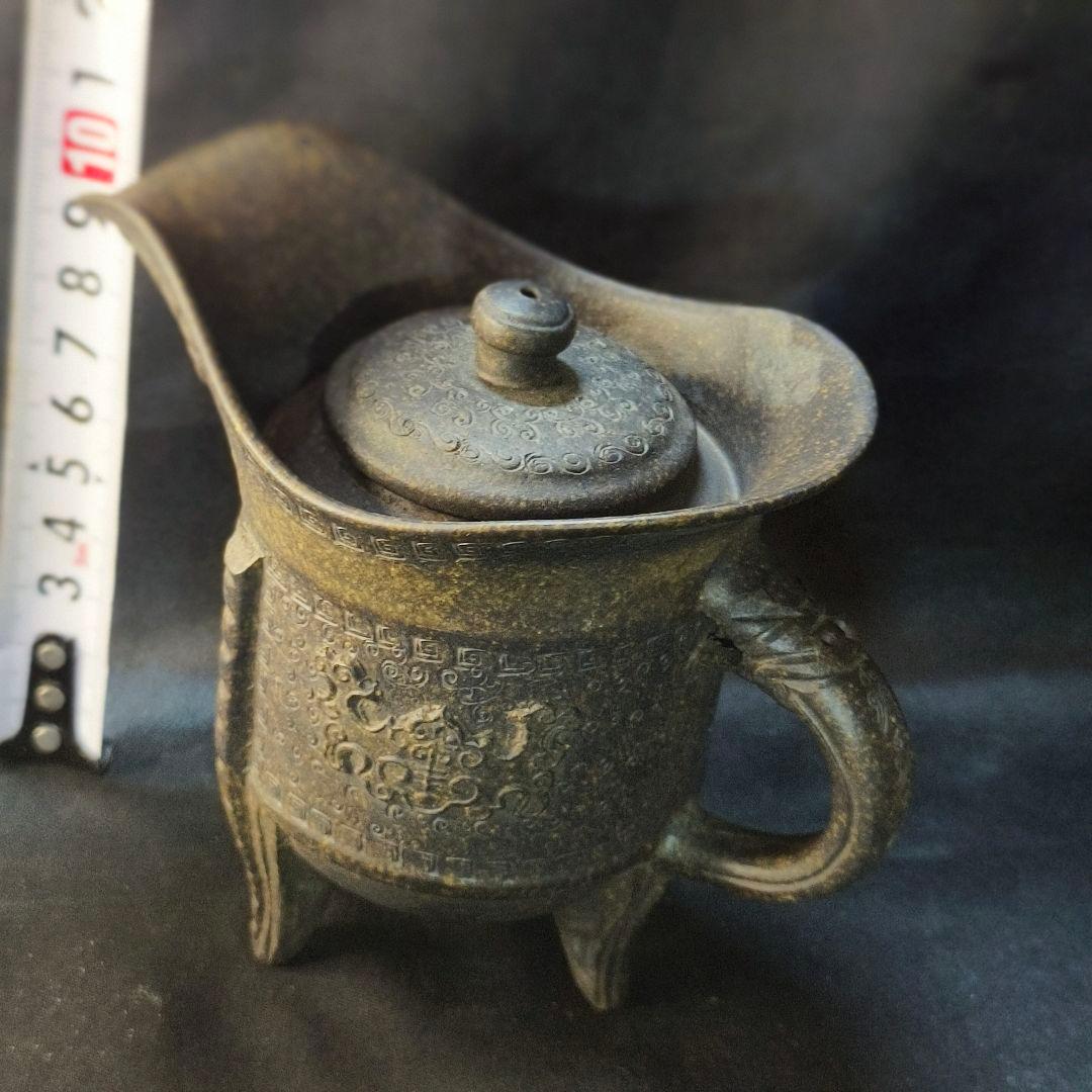 茶道具 宜興紫砂壺 青銅器デザイン 近代陶芸家作品 中国茶具 未使用 蒐集家放出