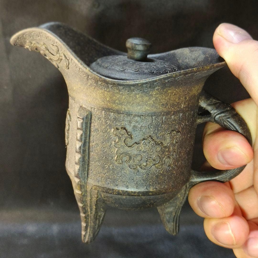 茶道具 宜興紫砂壺 青銅器デザイン 近代陶芸家作品 中国茶具 未使用 蒐集家放出