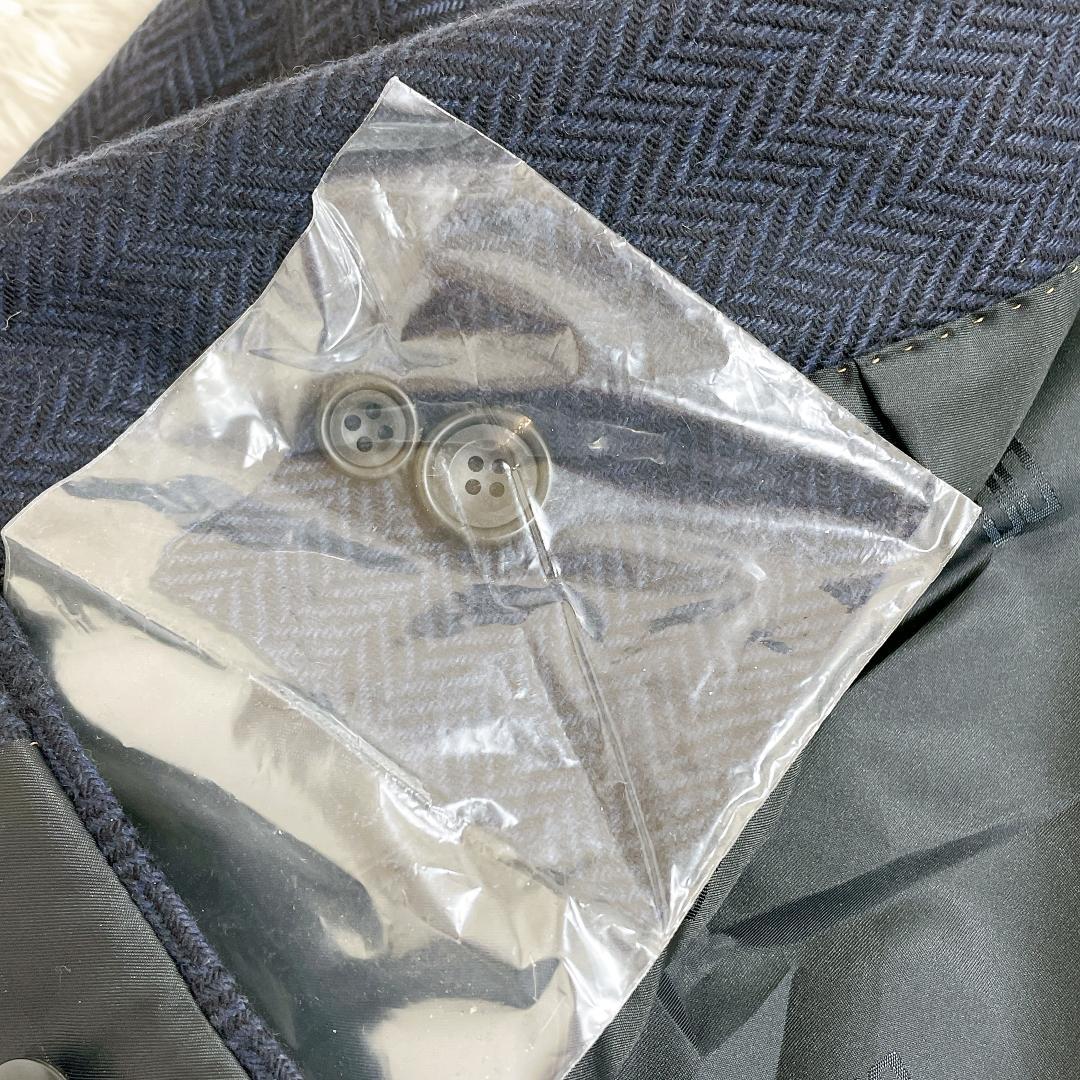 DAKS カシミヤ100％ ツイード ジャケット ヘリンボーン ネイビー 英国風