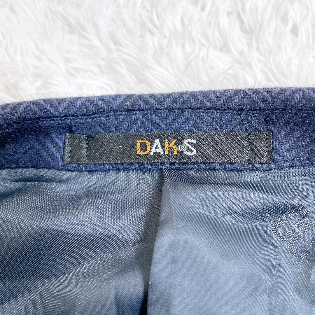 DAKS カシミヤ100％ ツイード ジャケット ヘリンボーン ネイビー 英国風