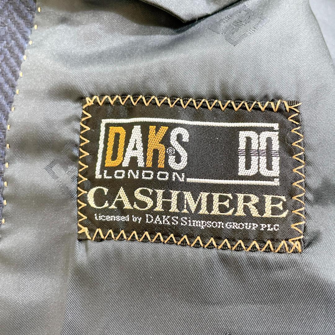 DAKS カシミヤ100％ ツイード ジャケット ヘリンボーン ネイビー 英国風
