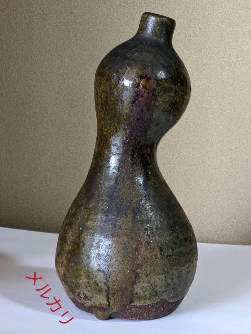 ♦明治時代 瓢形瓶 花器 一輪挿し 常滑焼 アンティーク 骨董品 コレクション