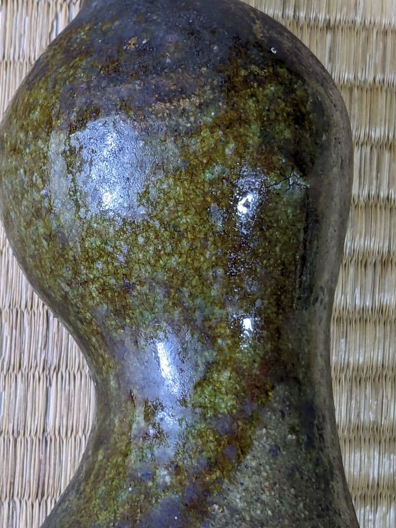 ♦明治時代 瓢形瓶 花器 一輪挿し 常滑焼 アンティーク 骨董品 コレクション