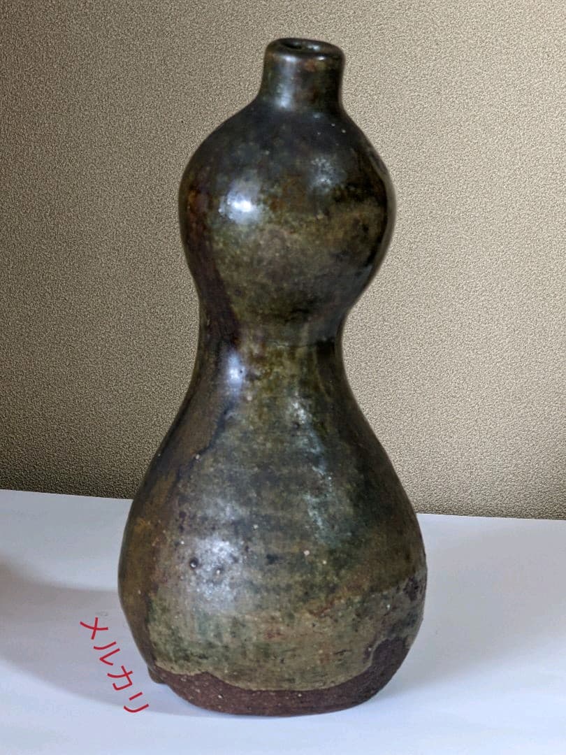 ♦明治時代 瓢形瓶 花器 一輪挿し 常滑焼 アンティーク 骨董品 コレクション
